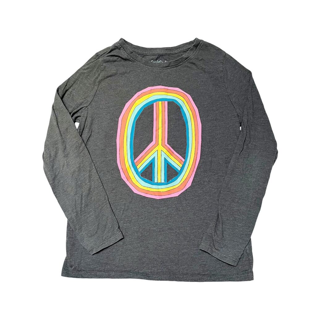 Cat & Jack Rainbow Peace Sign Tee Size 7/8